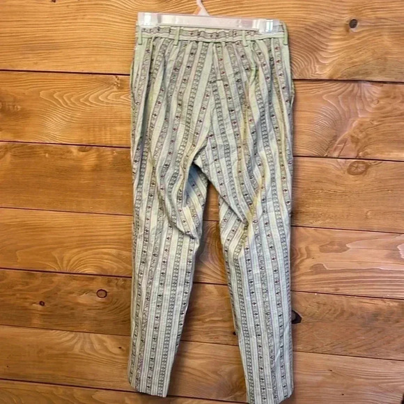 Women's made in Japan cotton and linen Y2K Streetwear unique Green white pants - Picture 3 of 10